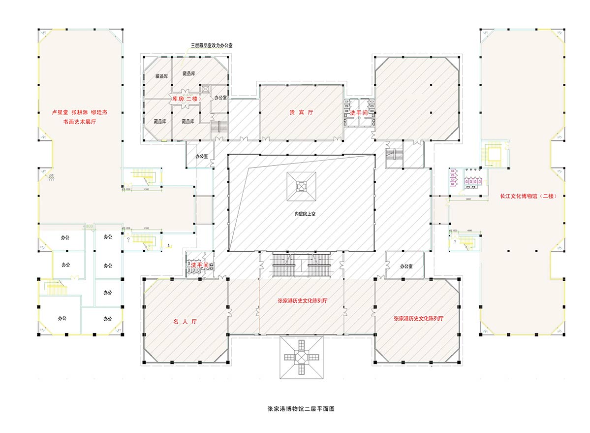 张家港博物馆二层平面图